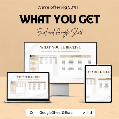 Marketing Promo Offer Budgeting Tool Sheet - Excel & Google Sheets Template - Budget Planner for Marketing Campaigns