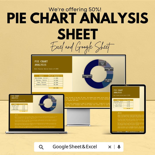 Pie Chart Analysis Sheet | Editable Excel and Google Sheets Template | Data Visualization & Business Dashboard Tool
