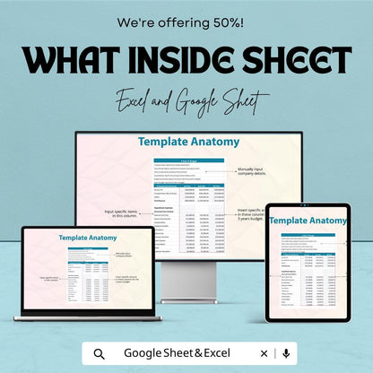 3-Year IT Project Budget Template | IT Budget Spreadsheet | Project Cost Tracker Template |  IT Financial Planning Sheet