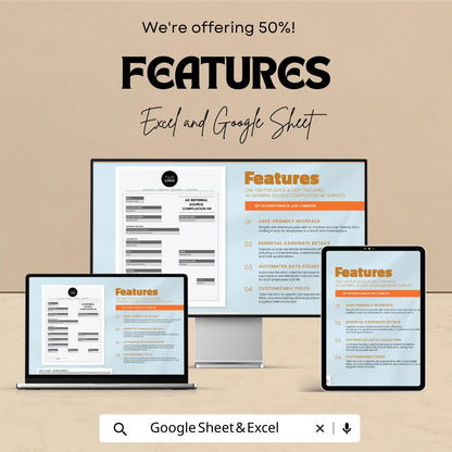 Ad Referral Source Compilation HR Template |  Recruitment Tracker | Employee Referral Form | Applicant Management Spreadsheet