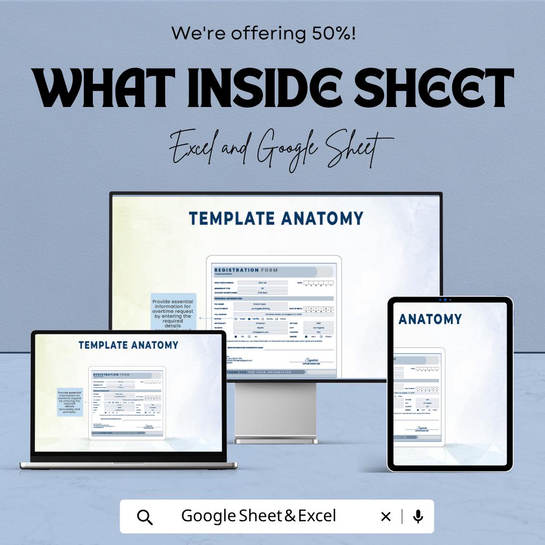 Registration Form Template | Client Intake Form | Signup Form Spreadsheet | Excel & Google Sheets | Event Registration Tracker