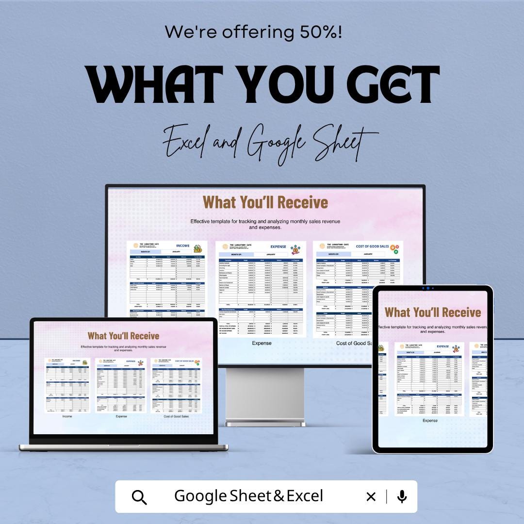 Monthly Sales Budget Template | Sales Budget Spreadsheet | Revenue Tracker Template | Sales Forecast Planner
