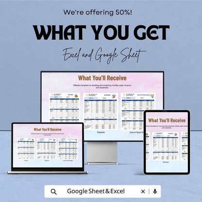 Monthly Sales Budget Template | Sales Budget Spreadsheet | Revenue Tracker Template | Sales Forecast Planner