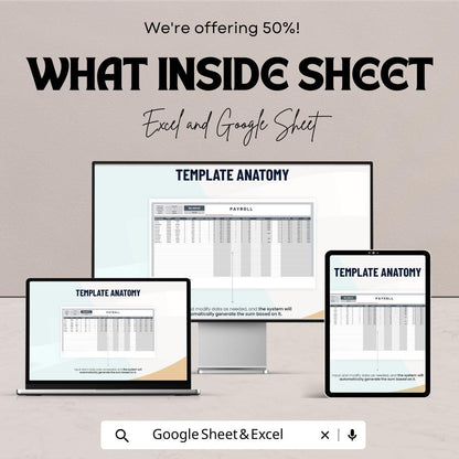 Payroll Sheet - Professional Payroll Template - Google Sheets - 50% OFF - Easy Wage Calculation & Tax Handling for Small Businesses