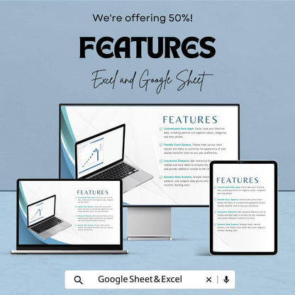 Stacked Waterfall Chart Template | Financial Analysis Spreadsheet | Dynamic Business Dashboard | Excel & Google Sheets