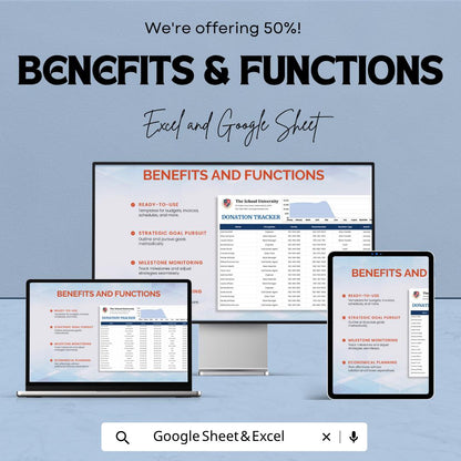 Donation Tracker Template, Donor Management Spreadsheet, Fundraising Tracker, Nonprofit Excel Template, Charity Tracker