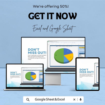 Visual Content Pie Chart Sheet - Excel & Google Sheet Template - Content Strategy Tracker - Customizable Pie Chart - Visual Content Analysis