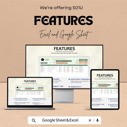 Startup Legal Expenses Budget Sheet | Excel & Google Sheets | Financial Management Template | Expense Tracker | Business Planning Tool