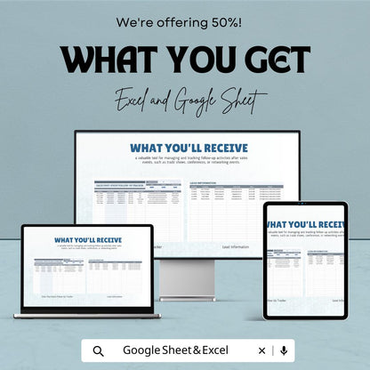 Sales Post-Event Follow-Up Tracker Template | Excel & Google Sheets Lead Management Tool | Sales Follow-Up Dashboard