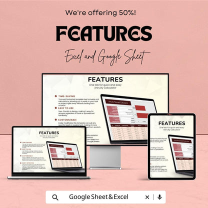 Annuity Calculator Sheet – Excel & Google Sheets Template for Accurate Financial Planning – 50% Off