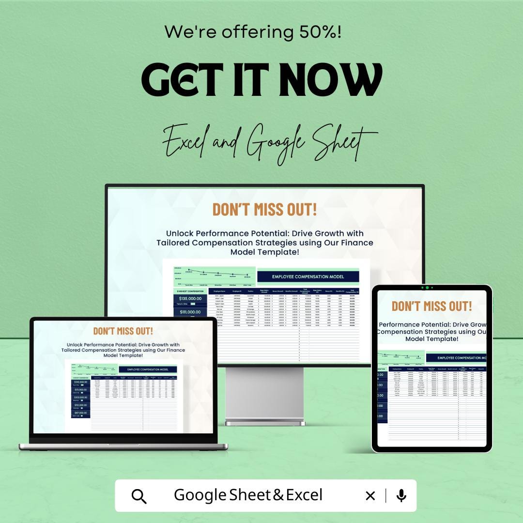 Finance Employee Compensation Model Template | Employee Salary Planner | HR Compensation Sheet | Payroll Strategy Template