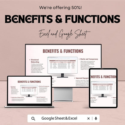 Sales Onboarding Milestones Log Template | Excel & Google Sheets | Sales Training Tracker | Employee Onboarding Progress Log