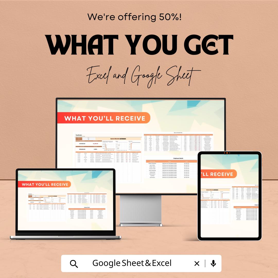 Expense Allocation and Analysis Template | Excel & Google Sheets | Expense Tracker Dashboard | Budget Allocation Spreadsheet