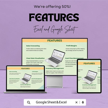 Wholesaling E-Commerce Financial Model Template | Wholesale Business Forecast | Profit and Cash Flow Model | Inventory & Sales Planner