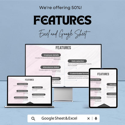 Sample Staff Attendance Sheet Template | Employee Attendance Tracker | Work Attendance Log | Excel & Google Sheets