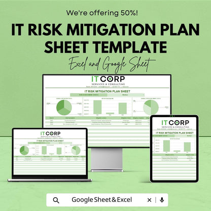 IT Risk Mitigation Plan Sheet Template |  IT Risk Action Plan | Business Risk Mitigation Spreadsheet