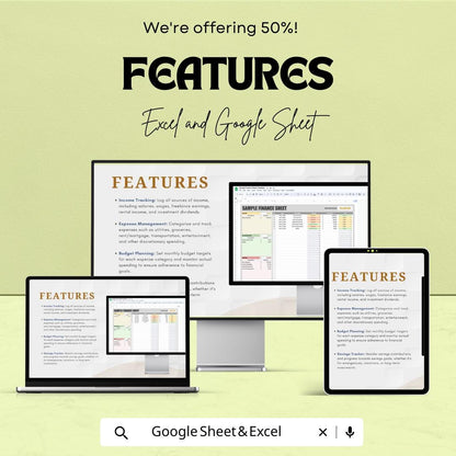 Sample Finance Sheet | Budget and Expense Tracker | Income and Spending Sheet for Personal & Business | Excel and Google Sheets |
