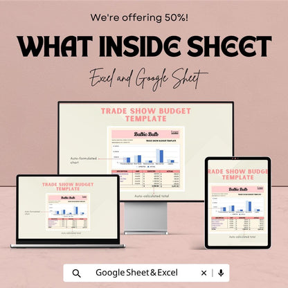 Trade Show Budget Template | Event Budget Spreadsheet | Exhibition Budget Planner | Marketing Budget Sheet