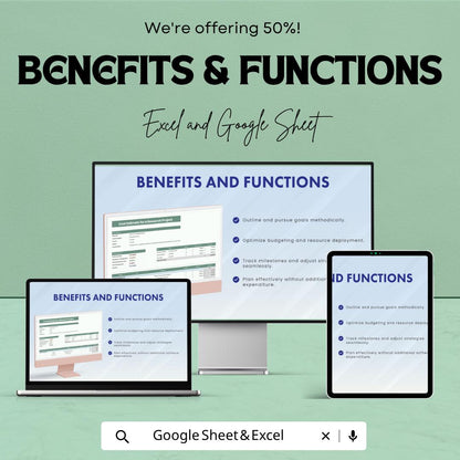 Research Project Cost Estimate Template | Budget Planning Spreadsheet | Grant Budget Tracker | Academic Planner