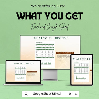 Yearly Budget Plan Template | Annual Budget Spreadsheet | Personal Finance Tracker | Excel & Google Sheets | Yearly Expense Planner