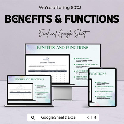 E-commerce Customer Feedback Template | Excel & Google Sheets | 50% OFF