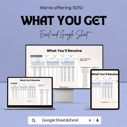 Sales Trade Show Lead Count Template | Trade Show Lead Tracker | Event Lead Management Spreadsheet | Booth Lead Report