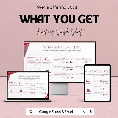 Wedding Expense Tracker Template | Wedding Budget Planner Excel | Bridal Budget Spreadsheet |  Editable Wedding Budget