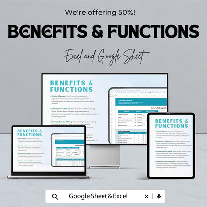 Nonprofit Budget Template | Excel & Google Sheets | Easy-to-Use Financial Planning for Nonprofit Organizations
