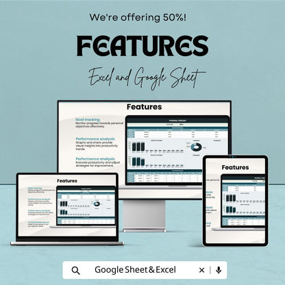 Personal Forecast Template | Personal Planning Spreadsheet | Goal and Expense Tracker | Excel & Google Sheets