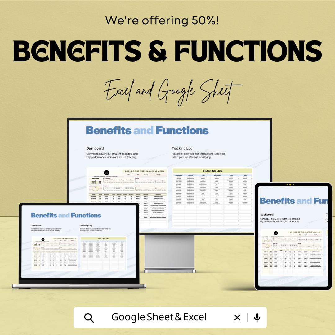 Talent Pool Tracking Sheet HR Template | Excel and Google Sheets | Candidate Tracking Spreadsheet | Recruitment & Hiring Tracker
