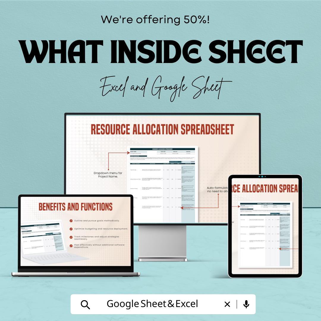 Resource Allocation Sheet | Resource Planning Template | Project Resource Tracker | Workload Management Planner | Team Resource Manager