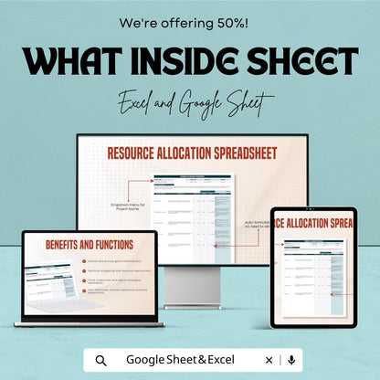 Resource Allocation Sheet | Resource Planning Template | Project Resource Tracker | Workload Management Planner | Team Resource Manager