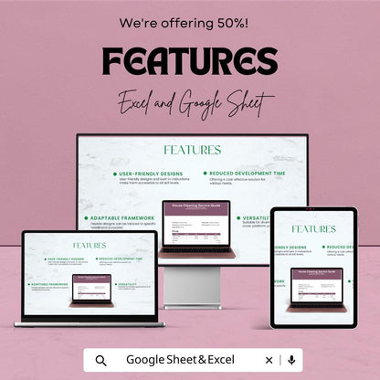Cleaning Service Quotation Sheet Template | Excel & Google Sheets | House Cleaning Quote Form | Service Estimate Template | Digital Download