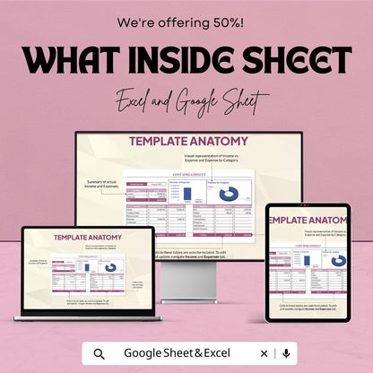 Cost Spreadsheet Template | Excel & Google Sheets Budget Tracker | Income Expense Dashboard | Financial Planning Tool