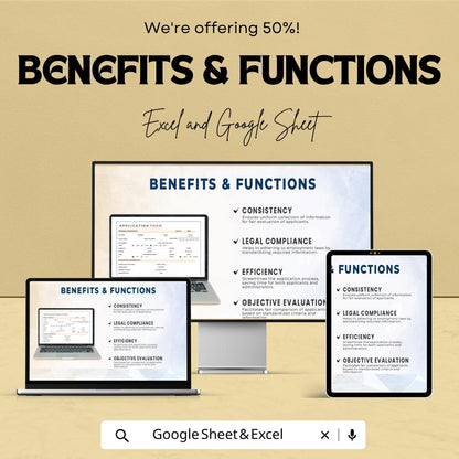 Application Form Template | Job Application Spreadsheet | Employee Recruitment Form | Excel & Google Sheets Application Tracker |