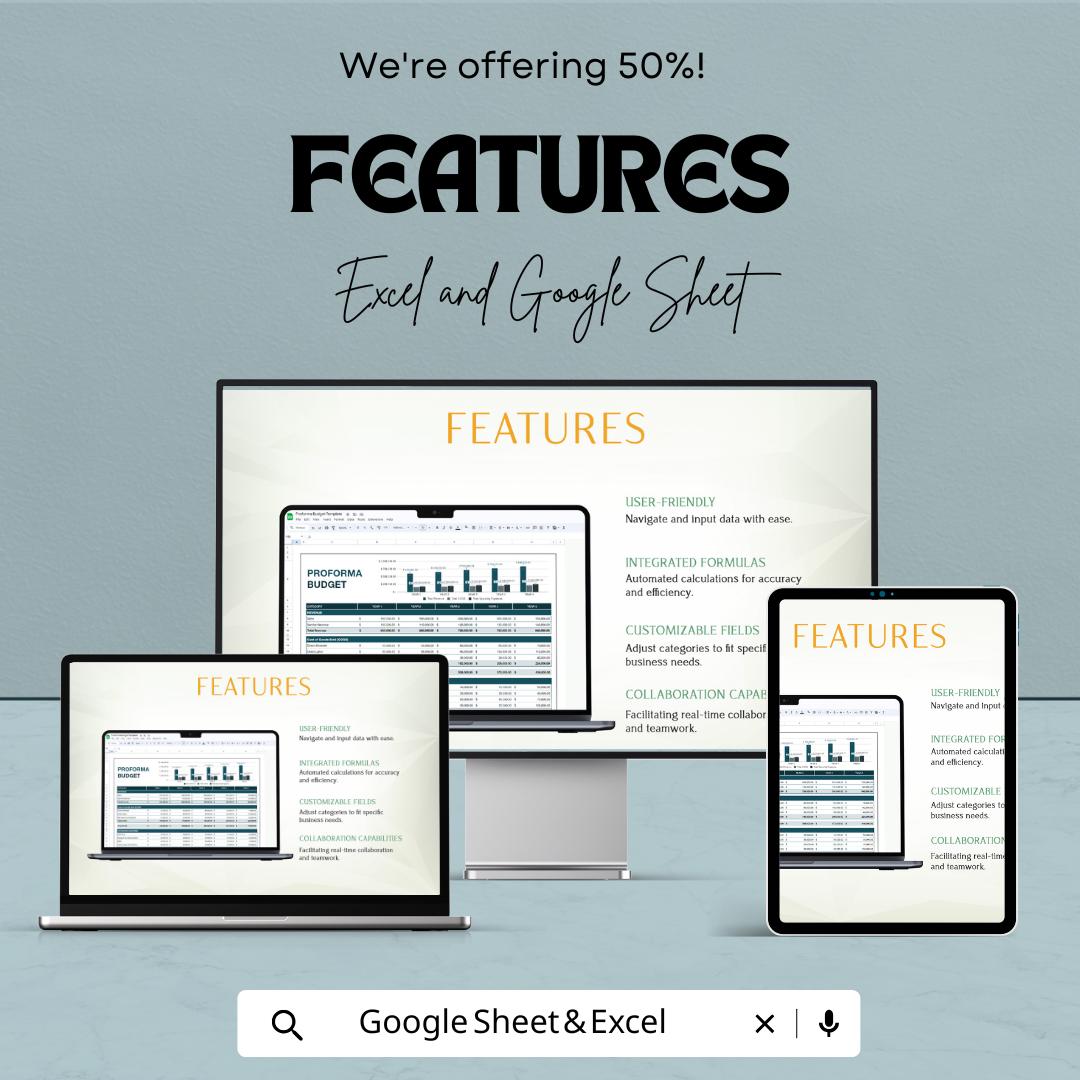 Proforma Budget Sheet Template - Excel and Google Sheets for Financial Planning & Forecasting