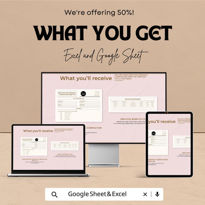 New Employee Feedback Compilation Sheet HR Template | Employee Evaluation Form | HR Performance Review | Excel & Google Sheets
