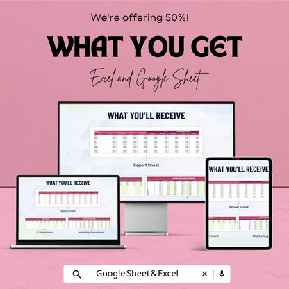 Departmental Financial Report Sheet | Google Sheets | Budget Tracking | Departmental Analysis | Financial Planning | Budget Management
