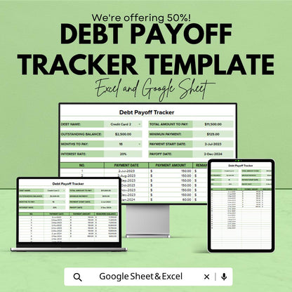 Debt Payoff Tracker Template | Debt Snowball Spreadsheet | Debt Payment Planner | Loan Tracker | Credit Card Payoff Sheet