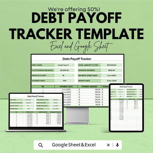 Debt Payoff Tracker Template | Debt Snowball Spreadsheet | Debt Payment Planner | Loan Tracker | Credit Card Payoff Sheet