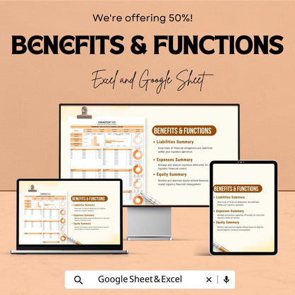 Transport and Logistics General Ledger Sheet | Google Sheets | Financial Accounting Tracker for Fleet, Logistics & Transport Businesses