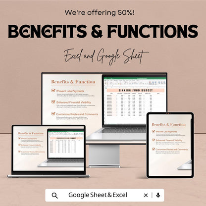 Sinking Fund Budget Template | Excel and Google Sheets Budget Planner | Sinking Budget Spreadsheet | Expense Tracker & Financial Planner