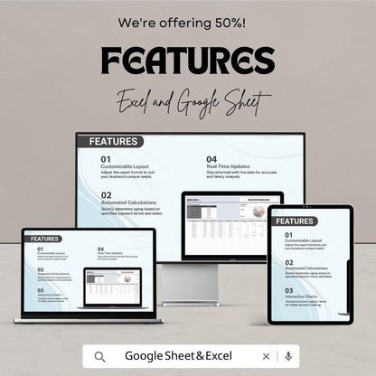 Finance Accounts Aging Report Template, Accounts Receivable Aging, AR Aging Spreadsheet, Invoice Aging Tracker, Finance Report