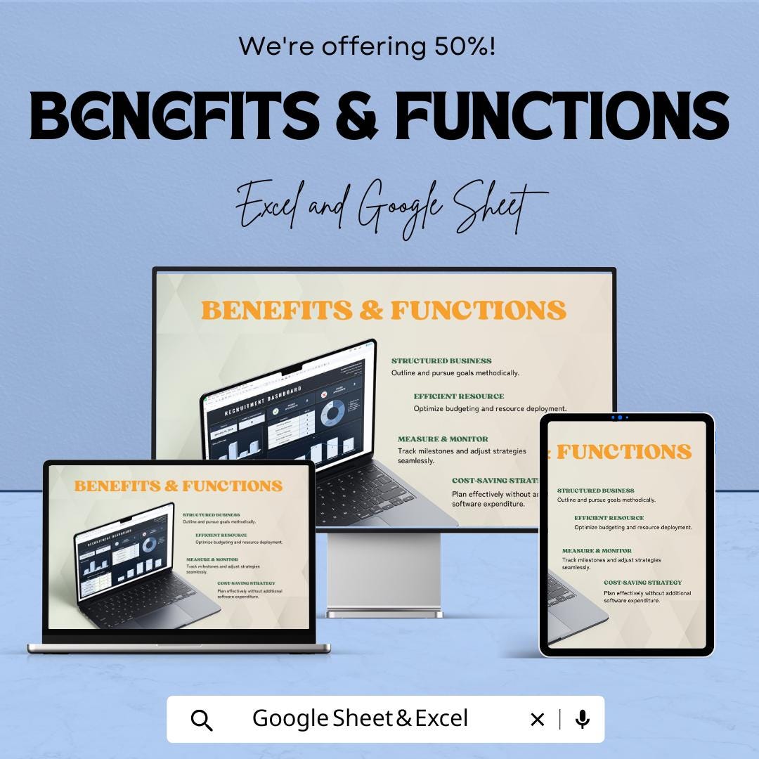 Recruitment Dashboard HR Sheet | Google Sheets & Excel Template | Hiring Tracker | Job Applicant Tracker | HR KPI Dashboard