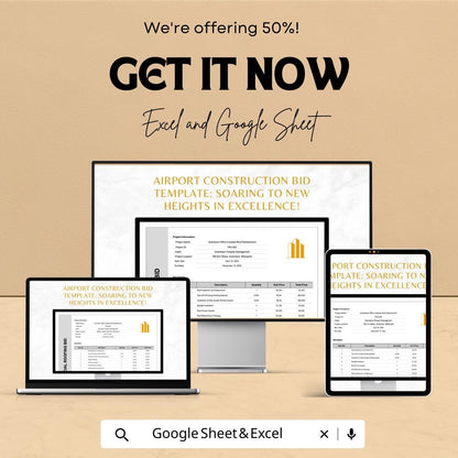 Commercial Roofing Bid Template | Roofing Estimate Template | Construction Bid Spreadsheet | Contractor Proposal Template