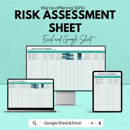 Risk Assessment Sheet - Excel & Google Sheet Template for Comprehensive Risk Management