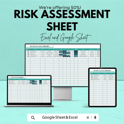 Risk Assessment Sheet - Excel & Google Sheet Template for Comprehensive Risk Management