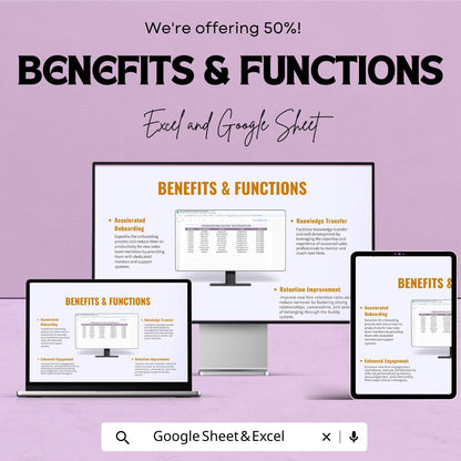 Sales Onboarding Buddy Assignment Sheet Template | New Hire Mentor Tracker | Excel & Google Sheets HR Tool