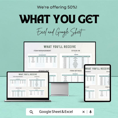 Operations Stock Level Analysis Tool Template | Inventory Management Spreadsheet | Excel & Google Sheets
