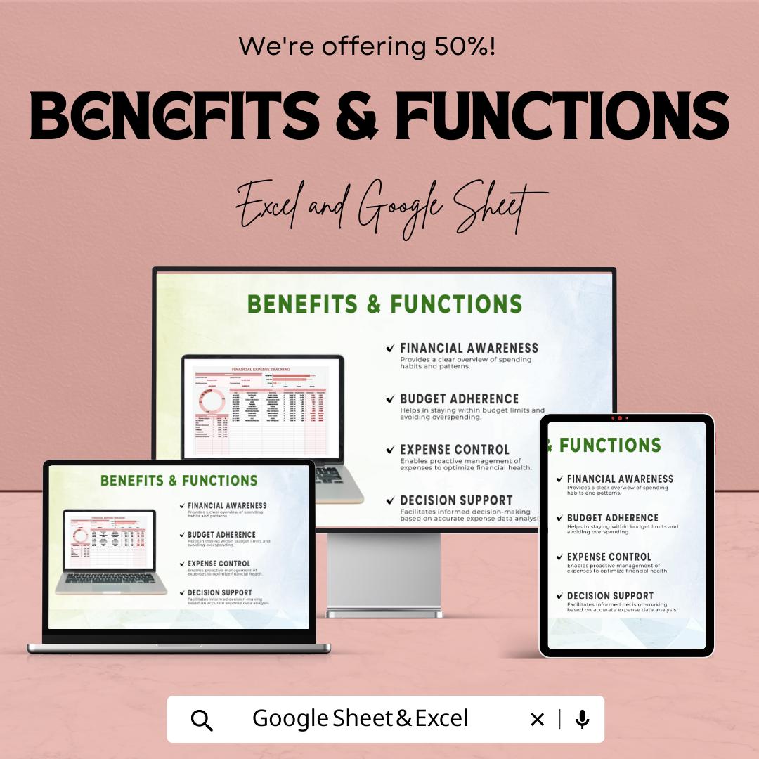Financial Expense Tracking Template | Expense Tracker Spreadsheet | Budget and Spending Tracker | Excel & Google Sheets